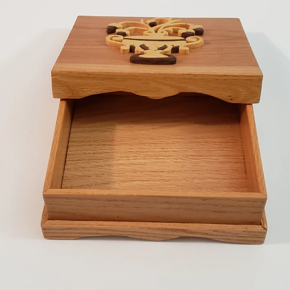 Handmade Wooden Jewelry Trinket Box